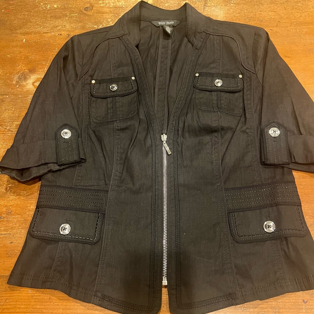 White House Black Market Black Utility Jacket